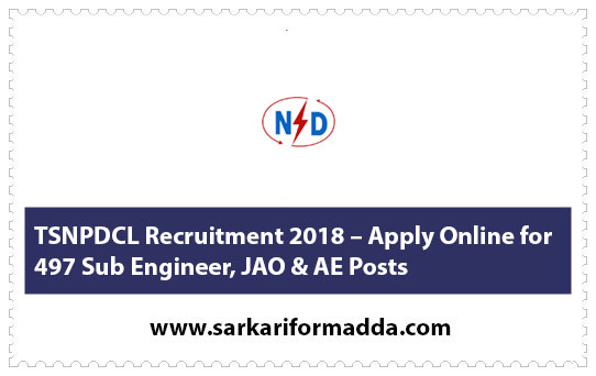 TSNPDCL Recruitment 2018